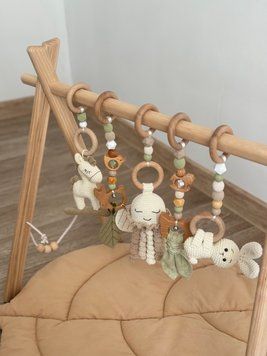 Тренажер Монтессорі, baby gym "Оливкова ніжність" 17 фото
