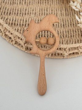 Дерев'яне брязкальце колотушка білочка 7 фото