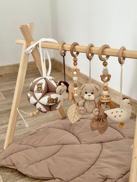 Тренажер Монтессорі, baby gym "Ведмедик" 17 фото