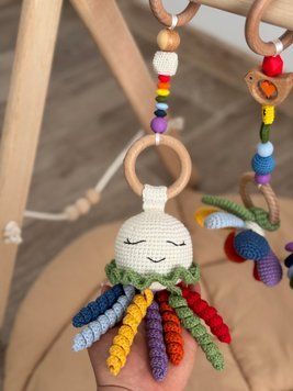 Іграшка-підвіска на стійку baby gym веселкова медуза 0909 фото